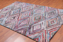 5' x 7' Handmade Zig Zag Medley Cotton Chindi Area rug Contemporary Multi - Oriental Rug Of Houston