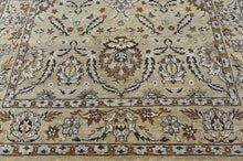 6x9 Pistachio, Brown, Black Color Hand Knotted Oushak Wool Traditional Oriental Rug