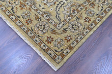 6x9 Pistachio, Brown, Black Color Hand Knotted Oushak Wool Traditional Oriental Rug