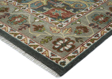 10x14 Gray, Slate, Aqua Color Hand Knotted Oushak Wool  Oriental Rug