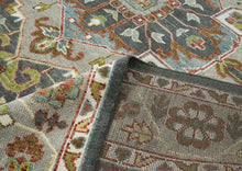 10x14 Gray, Slate, Aqua Color Hand Knotted Oushak Wool  Oriental Rug