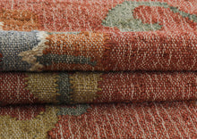 Multi Size Rust Sage Ivory Color Hand Woven Kilim Jute Traditional Oriental Rug