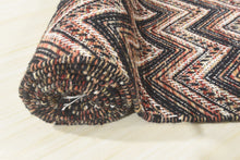 Multi Size Black Ivory Rust Color Hand Woven  Wool Modern & Contemporary Oriental Rug