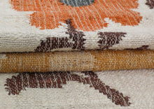 Multi Size Ivory Brown Orange Color Hand Woven Kilim Jute Traditional Oriental Rug