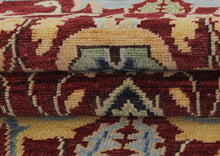 9x12 Hand Knotted Wool Wine Mint Oushak Arts & Crafts Area Rug