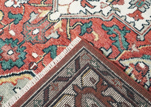 10x14 Rust, Mint, Ivory Color Hand Knotted Oushak Wool  Oriental Rug