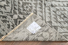 3'10''x5'8'' Hand Knotted Wool Dark Gray, Silver Oushak Southwestern Rug