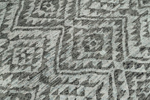 3'10''x5'8'' Hand Knotted Wool Dark Gray, Silver Oushak Southwestern Rug