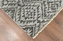 3'10''x5'8'' Hand Knotted Wool Dark Gray, Silver Oushak Southwestern Rug