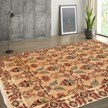 7’ x 8’6" Hand Knotted Authentic Turkish Wool Sarouk Area Rug Beige