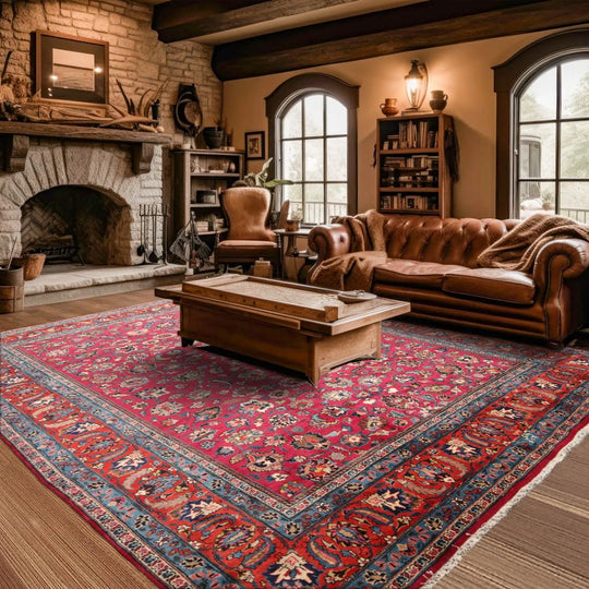 9x12 Rose, Orange Hand Knotted Wool Khorassan 200 KPSI Persian Oriental Area Rug