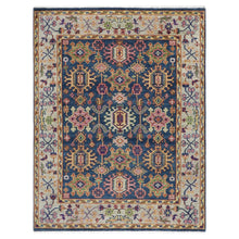 8x10 Navy, Gray, Biege Color Hand Knotted Oushak Wool Arts & Crafts Oriental Rug