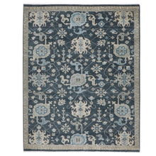 8x10 Slate, Gray, Beige Color Hand Knotted Oushak Wool Arts & Crafts Oriental Rug