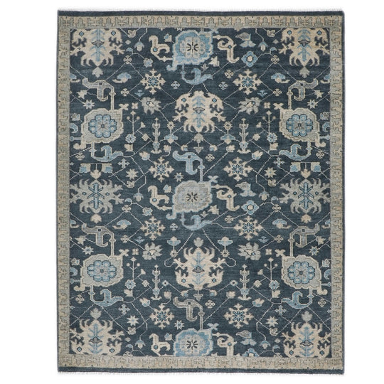 8'5''x10'4'' Hand Knotted Wool Slate, Gray Oushak Arts & Crafts Rug