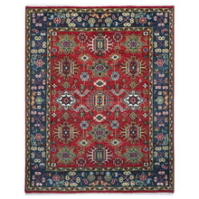 8x10 Red, Navy, Gold Color Hand Knotted Oushak Wool Arts & Crafts Oriental Rug