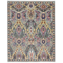 8x10 Gray, Pink, Gold Color Hand Knotted Oushak Wool Arts & Crafts Oriental Rug