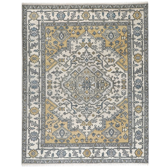 8'1''x10'5'' Hand Knotted Wool Ivory , Gold Oushak Traditional Rug