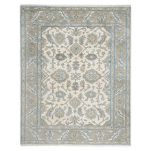 8x10 Ivory, Gray, Taupe Color Hand Knotted Oushak Wool Traditional Oriental Rug