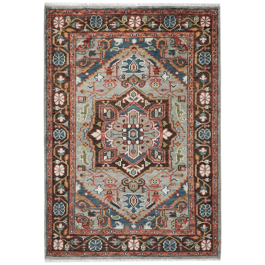 4'11''x8 Hand Knotted Wool Mint, Teal Oushak Traditional Rug