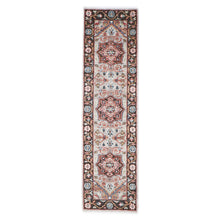 Runner Gray, Rust, Ivory Color Hand Knotted Oushak Wool Traditional Oriental Rug