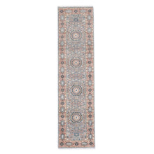 Runner Gray, Blush, Tan Color Hand Knotted Oushak Wool Traditional Oriental Rug