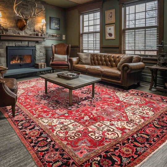 10x14 Rusty Red Magnificent Masterpiece Hand Knotted Authentic Herizz Persian Oriental Area Rug