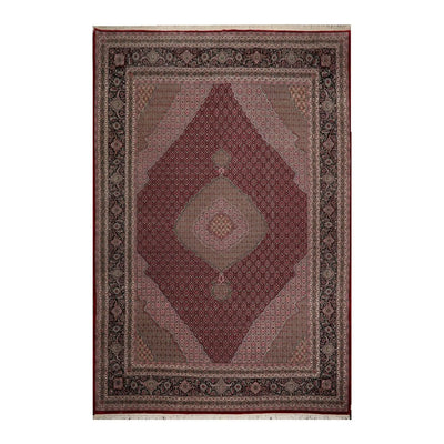 10x14 Burgundy Hand Knotted 100% Wool 250 KPSI Tabrizz Mahi Persian Oriental Area Rug - Oriental Rug Of Houston