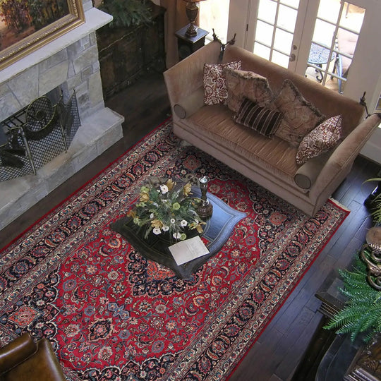 8x10 Ruby Red Hand Knotted 100% Wool Authentic Khorassann Persian Oriental Area Rug