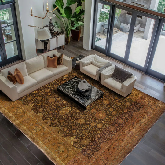 8'8''x11'4" Chocolate Hand Knotted Traditional  300 KPSI Sarouk 100% Wool Oriental Area Rug