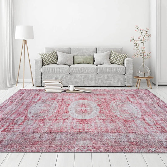 Multi Size Handmade Hand-Woven Micro Printed Polyester Traditional Oriental Area Rug Orange, Ivory Color