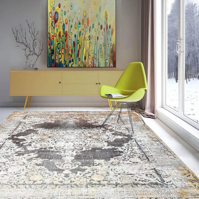Multi Sizes Tabriz Modern & Contemporary Velvety Soft Pile Oriental Area Rug Gray, Cream Bastian - Oriental Rug Of Houston