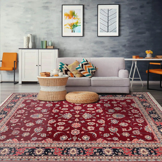 9' x 12'1'' Hand Knotted 100% Wool Kashaan Oriental Area Rug Burgundy