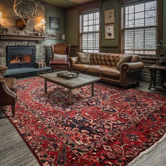 10' 5''x11' 10'' Rust, Ivory Hand Knotted 100% Wool Bhakhtiari Traditional Oriental Area Rug