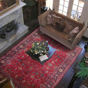 9' x 11'5" Hand Knotted 100% Wool Antique Saroukk 250KPSI Oriental Area Rug Rose - Oriental Rug Of Houston