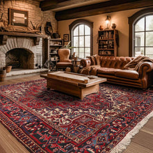 6'4" x 8'8" Hand Knotted Herizz 100% Wool Traditional Oriental Area Rug Rust - Oriental Rug Of Houston