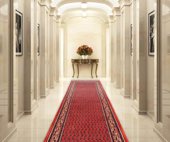 2'6" x 16'6” Hand Knotted 100% Wool Seraband Oriental Area Rug Coral