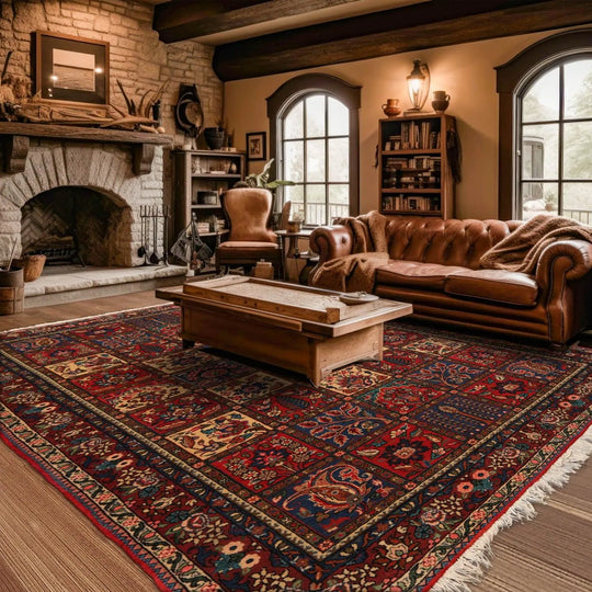 5'5''x8'1'' Hand Knotted 100% Wool Bhakhtiarii Traditional Oriental Area Rug Red