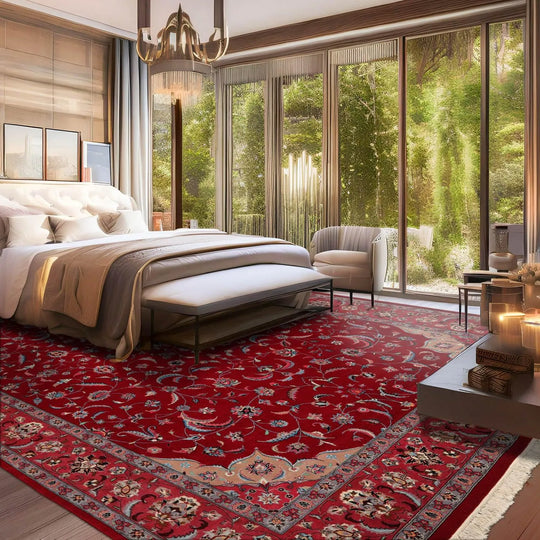 9'3'' x 12'4'' Hand Knotted Wool Tabrizz Samover 250 KPSI Oriental Area Rug Red