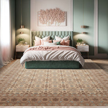 8x10 Beige, Brown, Blue Color Hand Knotted Persian Wool & Silk Transitional Oriental Rug