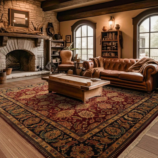 8' x 10' Hand Knotted 100% Wool Oriental Area Rug Burgundy