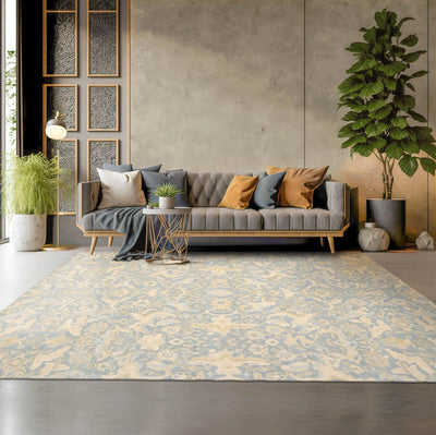 Multi Size Aqua Handmade 100% Wool Oriental Area Persian Rug - Oriental Rug Of Houston