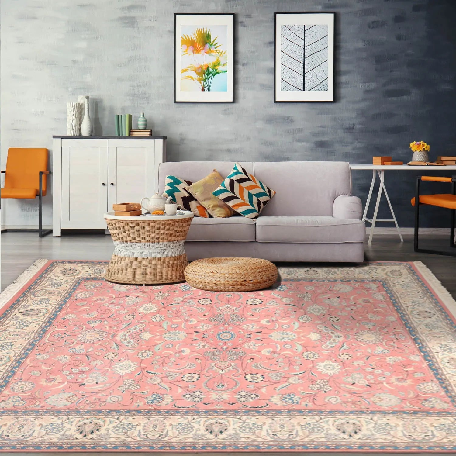 8x10 Pale Pink Hand Knotted 100% Wool Pak Persian Oriental Area Rug – Oriental Rug Of Houston