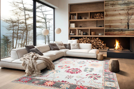 Aqua Hand Knotted Modern & Contemporary Oushak Wool Oriental Rug, LoomBloom 9'6"x12'2"