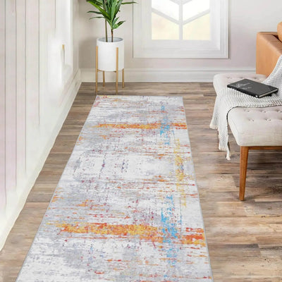 LoomBloom Multi Sizes Beige Machine Made Contemporary/Abstract Abstract Flatweave Polyester Oriental Area Rug - Oriental Rug Of Houston