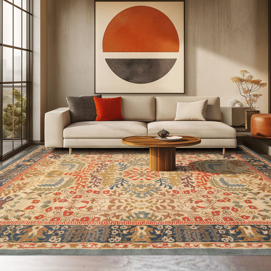 Multi Sizes Beige Handmade 100% Wool Arts & Craft Transitional Oriental Area Rug