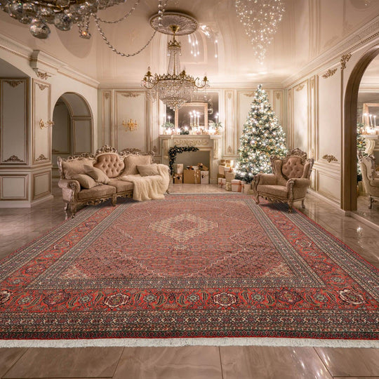 8'7" x 11'11" Hand Knotted Serab Traditional 100% Wool Oriental Area Rug Coral