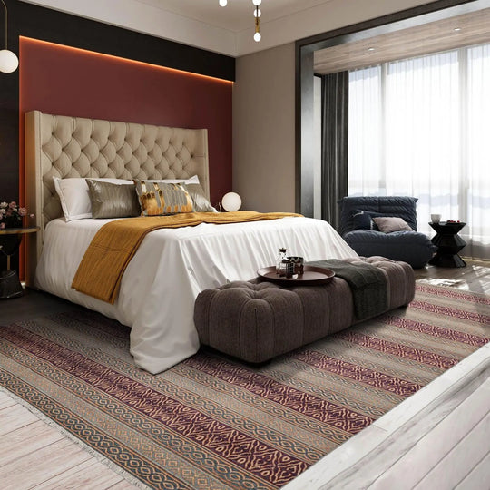 8'x10' Gray Hand Knotted Transitional Oriental 100% Wool Oriental Area Rug