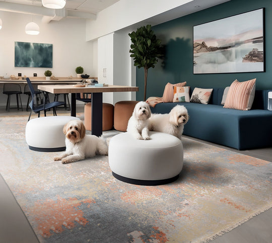 9x12 Hand Knotted Sherpa Wool and Silk Modern & Contemporary Oriental Area Rug Beige Taupe Color