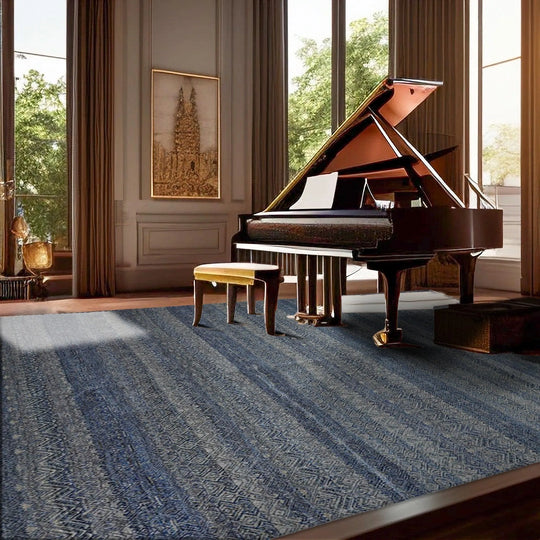 8' x 10' Hand Knotted 100% Wool Modern Oriental Area Rug Blue, Gray