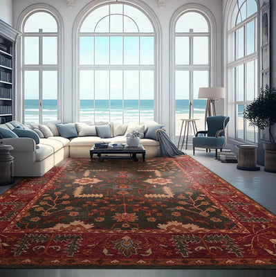 Multi Sizes Olive Green Handmade Hand Tufted 100% Wool Oriental Area Rug - Oriental Rug Of Houston